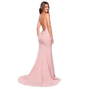 Dusty Pink Crepe Gown